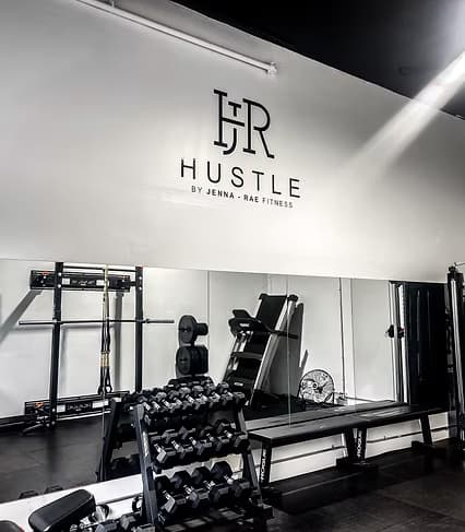 Private workout area inside Hustle Gym.