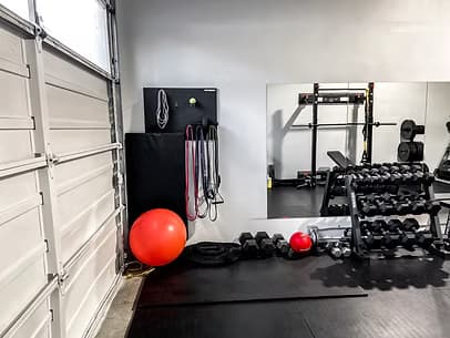 Strength equipment available inside Hustle Gym.